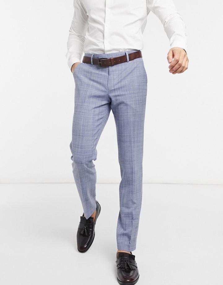 Asos Design Wedding Skinny Suit Pants In Navy Crosshatch