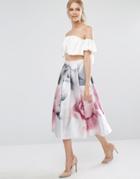 Ted Baker Jolana Full Midi Skirt In Porcelaine Rose Print - Multi