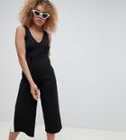 New Look Petite Side Stripe Jumpsuit - Black