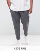 Asos Plus Tapered Joggers In Gray - Gray