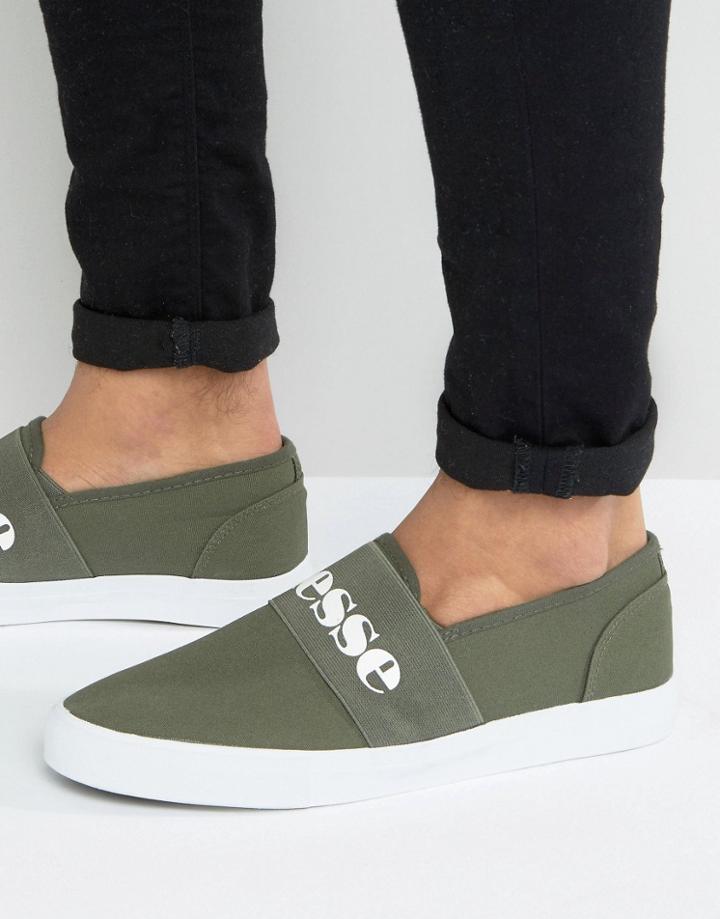 Ellesse Canvas Sneakers With Strap - Green