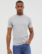 River Island Slim Fit T-shirt In Gray Marl - Gray