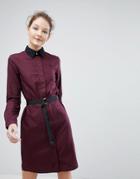 Fred Perry Shirt Dress With Belt - Brown