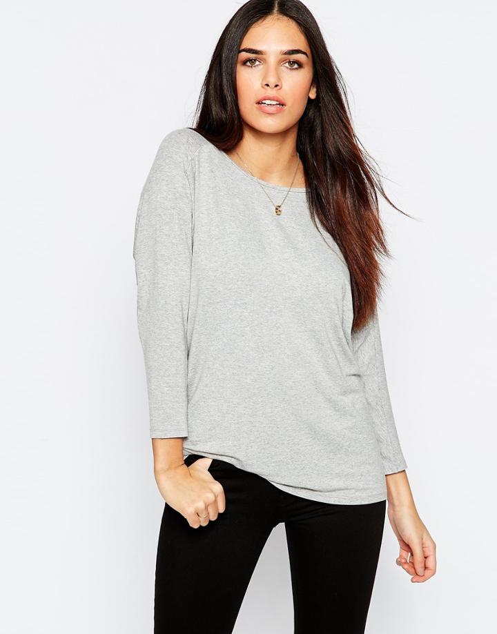 Warehouse Keyhole Detail Top - Gray