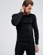 Hugo By Hugo Boss San Paolo Slim Fit Extra Fine Merino Knitted Sweater In Black - Black