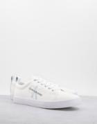 Calvin Klein Jeans Monogram Logo Sneakers In White