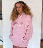 Skinnydip Curve X Jade Thirlwall Relaxed Hoodie With Side Eye Rhinestone Hoodie-pink