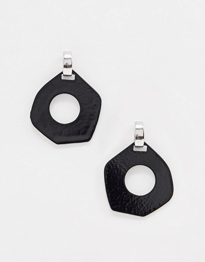 Nylon Abstract Resin Earrings-black