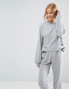 Asos Lounge Lace Up Side Sweat - Gray