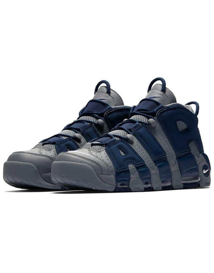 Nike Air More Uptempo '96 Sneakers In Cool Gray/midnight Navy