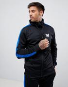 Good For Nothing Muscle Fit Hoodie In Black With Blue Side Stripe - Black