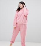 Asos Design Curve Lounge Super Soft Sweat And Jogger Twosie - Pink