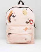 Asos X Lot Stock & Barrel Backpack With Embroidery - Pink