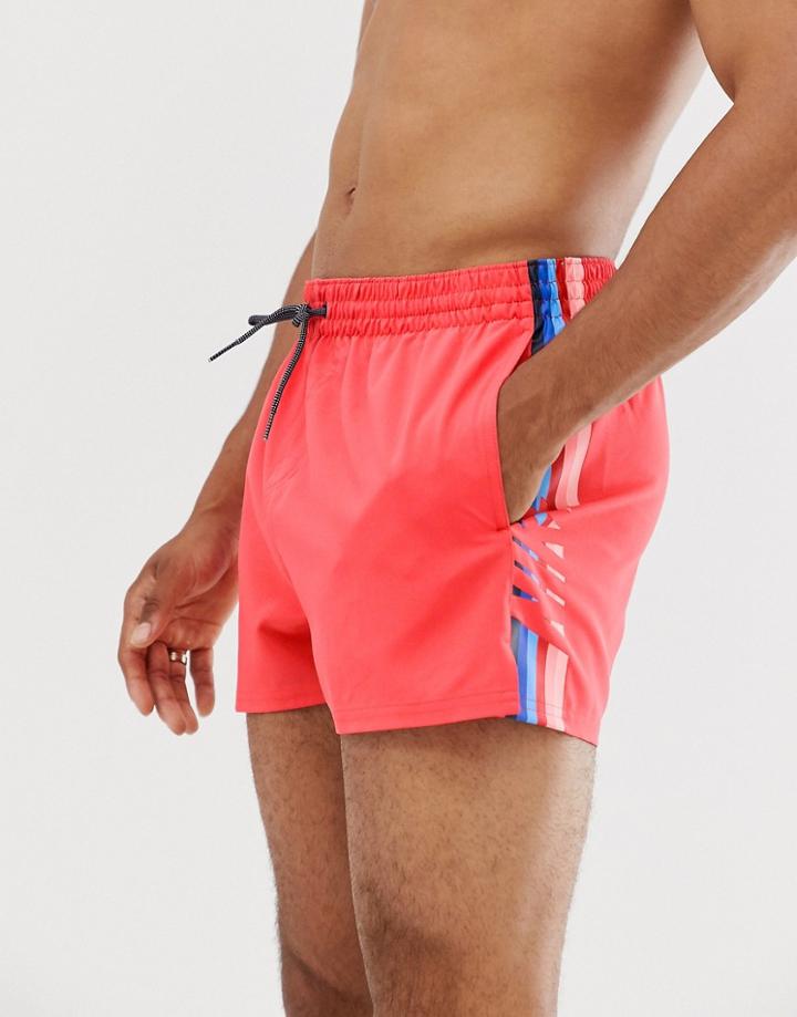 Nike Swim Super Short Retro Stripe Shorts In Pink