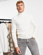 Threadbare Cotton Turtle Neck Sweater In Unbleached-pink