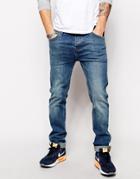 Asos Stretch Slim Jeans In Mid Wash