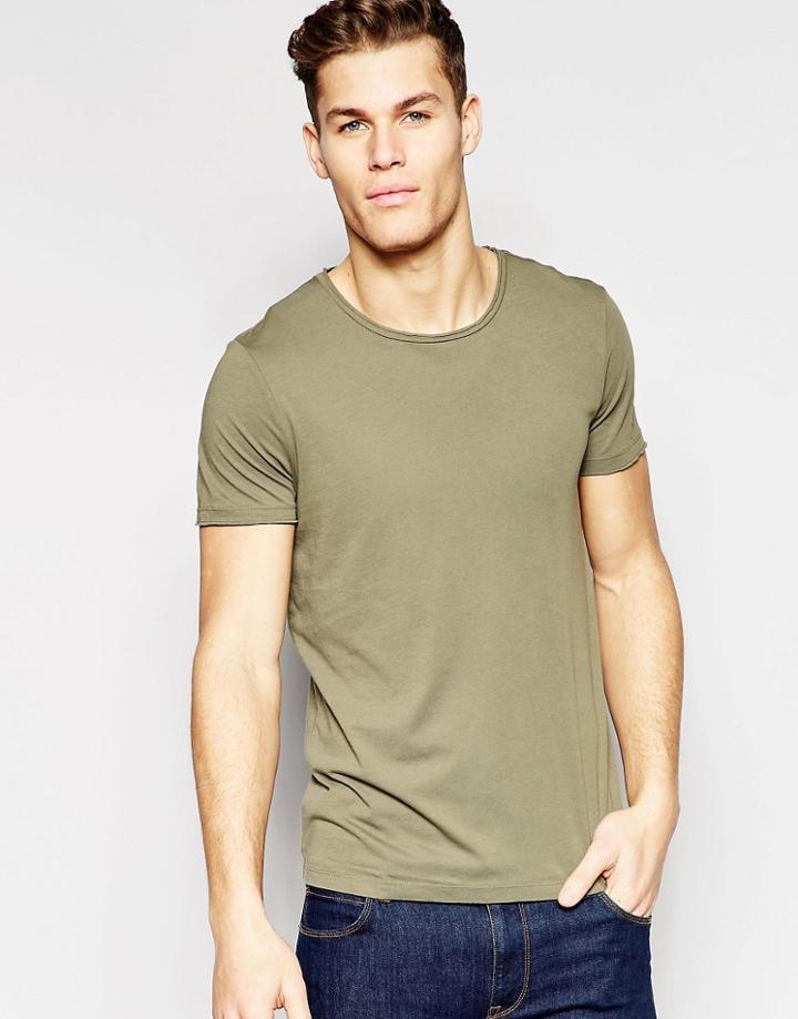 Boss Orange T-shirt With Crew Neck Regular Fit In Green - Khaki