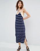 Mango Fine Stripe Midi Dress - Multi