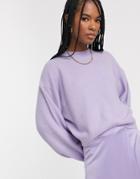 Weekday Knitted Balloon Sleeve Sweater In Lavender-purple