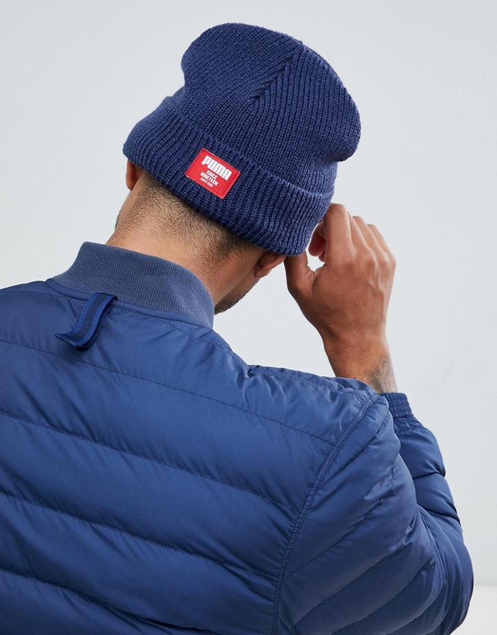 Puma Ribbed Classic Beanie In Navy 02170902 - Navy