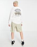 Dickies Fort Lewis Back Print Long Sleeve T-shirt In White