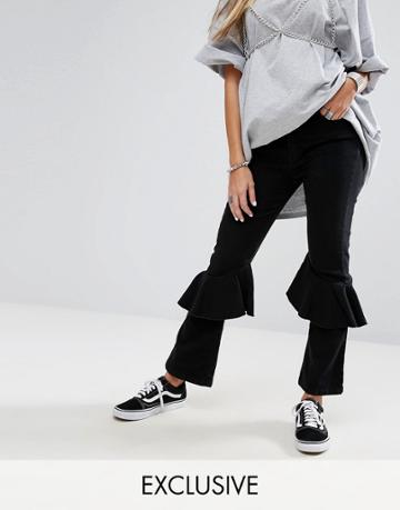 Mad But Magic Jeans With Peplums - Black