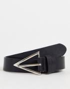 My Accessories London Minimal Arrow Buckle Belt In Black