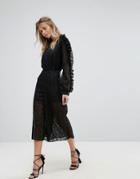 Stevie May The Lace And Frill Jumpsuit - Black