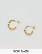 Ottoman Hands Black Stone Hoop Earrings - Gold