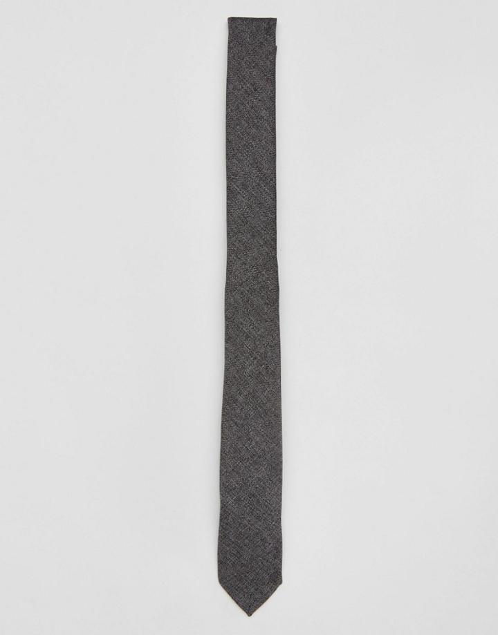 Asos Tie In Gray Marl Texture - Gray