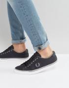 Fred Perry Underspin Canvas Sneakers In Charcoal - Gray