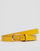 Smith And Canova Skinny Leather Belt - Yellow