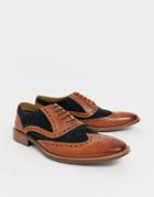Moss London Brogue With Contrast Trims-brown