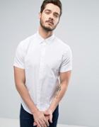 Original Penguin Slim Oxford Shirt Short Sleeve Buttondown In White - White