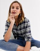 Only Marbaret Long Sleeve Cropped Check Shirt-multi