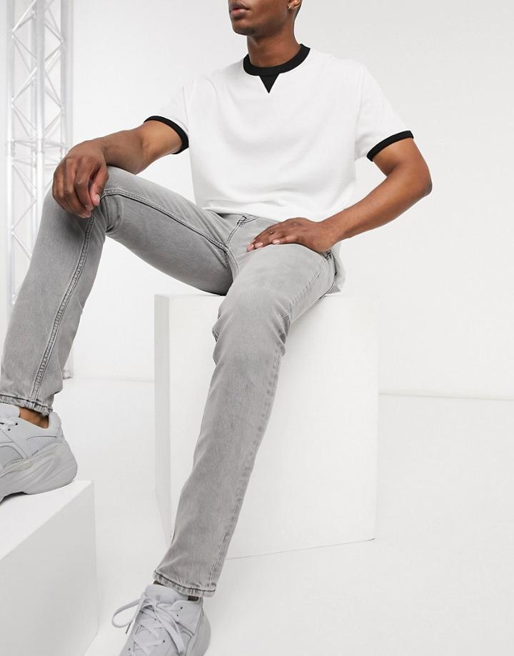 Topman Organic Cotton Skinny Jeans In Gray-grey