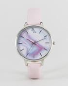 Asos Unicorn Marble Print Watch - Pink