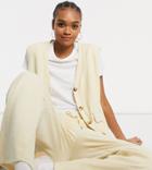 Damson Madder Oversized Ribbed Vest In Recycled Polyester Co-ord-white