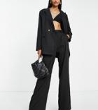 Naanaa Tall High Waisted Straight Leg Pants In Black