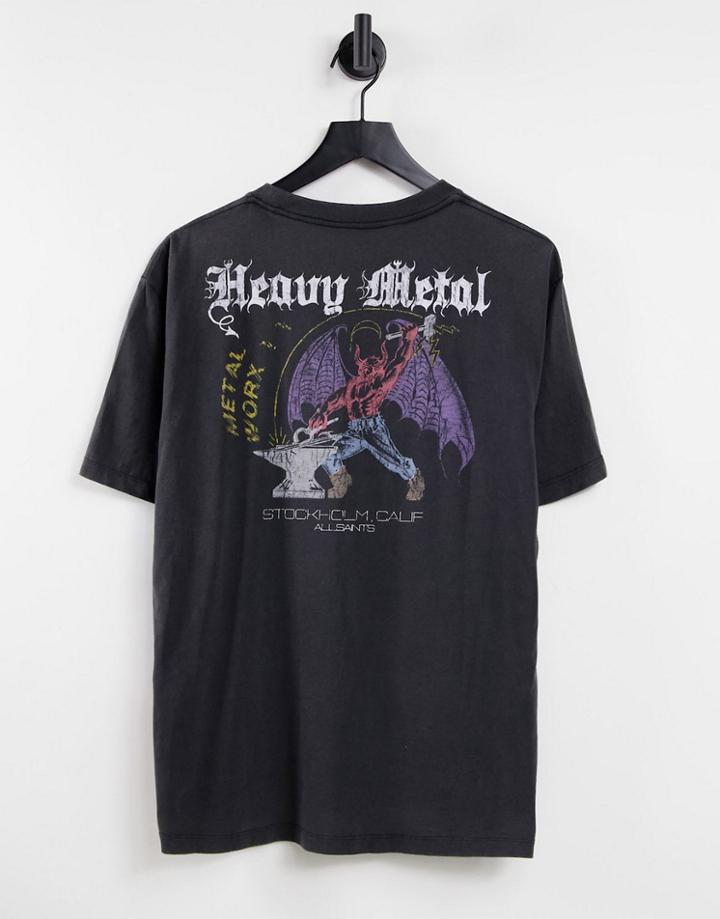 Allsaints Work Chest Graphic T-shirt In Black