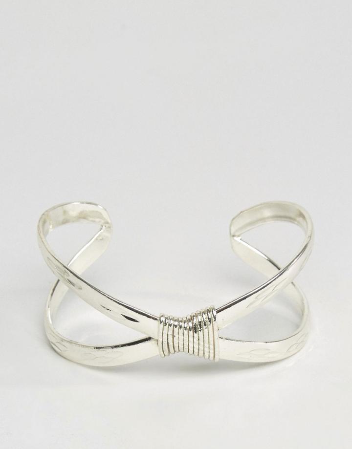 Asos Wrapped Kiss Cuff Bracelet - Silver