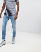 G-star D-staq Skinny Jeans Lt Aged Destroy - Blue