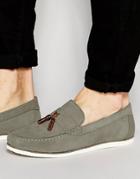 Asos Tassel Loafers In Suede - Gray