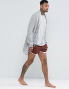 Asos Loungewear Jersey Runner Shorts In Super Short Length - Brown