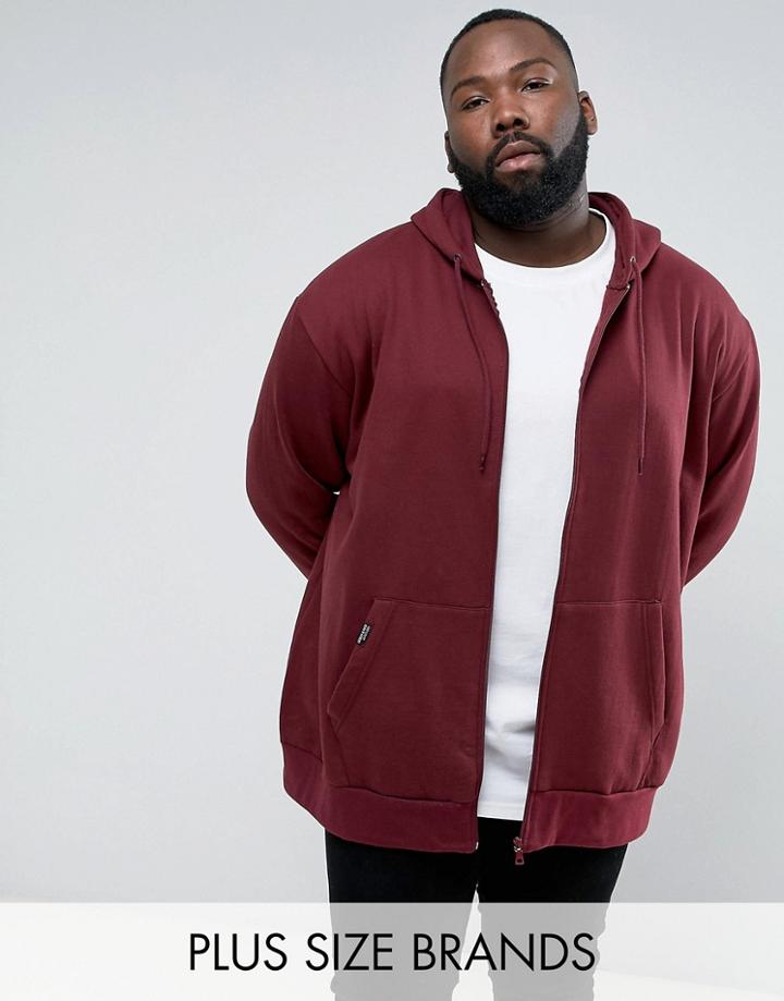 Loyalty And Faith Plus Zip Thru Hoodie - Red
