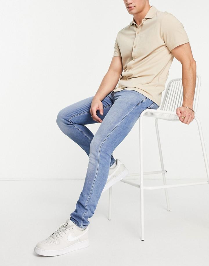 Armani Exchange Skinny Fit Jeans In Light Wash Blue