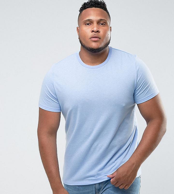 Asos Plus T-shirt With Crew Neck - Blue