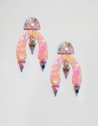 Asos Design Earrings In Mixed Multicolor Resin Shape Design - Multi