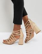 Asos Thistle Block Heeled Sandals-beige