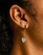 Tommy Hilfiger Heart Charm Drop Earrings In Gold